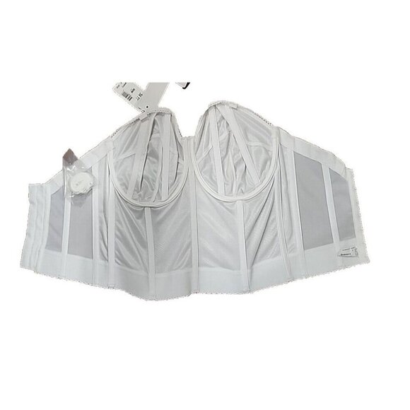 Goddess White Longline Corset Bustier Strapless Bra NWT Women's 34FF - Picture 3 of 9